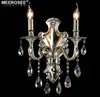 Crystal Wall Light Lustres vägg Sconces Lampa Sovrum Väggfästen Belysningsarmatur för sovrum Vardagsrum 100% Garanti