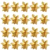 Christmas Decorations 20pc Artificial Flowers For Decoration Glitter Poinsettia Fake DIY Home Wedding Flower Head Christmas1