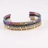 Bracelet jonc She Believed She Could So Did - Mantra Mantra réglable gravé inspirant - Argent, Or, Cadeaux arc-en-ciel pour femme