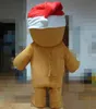 2019 Fabriks Hot Sale En Gingerbread Man Mascot Kostym med en grön skjorta för vuxen att bära