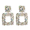 Square Summer earrings for women 2019 big fashion Pink statement earrings large rhinestone Geometric Fashion Jewellery236a