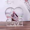 Cadre photo personnalisé en cristal avec cœur d'amour, cadeau de mariage pour invités, Souvenir d'anniversaire, saint-valentin, Da2525