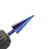 Nieuwe 6 stks HSS NANO Blauw Coated Step Boor Outfit Bit With Center Punch Set Hole Cutter Boren Tool Inch Straight Groove Step Steel Boor