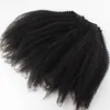 Clipe de ondulação afro em extensões de cabelo natural cor preta kinky trama encaracolado com clipes virgin humanhair