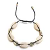 Shell armband handgemaakte geweven shell wax touw mannen en vrouwen strand anklet armband 8,5-11 inch instelbaar