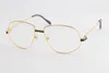 高品質の金の眼鏡メンズラージスクエアメガネメンズメガネボックスCデコレーションゴールドフレームグラス