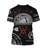 Viking tatuering 3d tryckt T-shirt för män Kvinnor T-shirt Fashion Short Sleeve Shirt Sommar Streetwear Unisex T-shirt Toppar