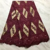 5 Jardas / pc Venda quente rosa tecido de algodão africano bordado suíço voile rendas secas para roupas BC86-10