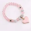 Exquisite Heart Pendant Charm Bracelet DIY Beaded Bracelets