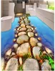Dostosowane 3d Photo Mural Tapeta PVC Samoprzylepna Wodoodporna Podłoga Naklejki Ścienne Weiii River Slate Path Toaleta Łazienka 3D piętro