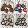 Wood Pendant Tray Setting fit 30mm Glass Cabochon Neckalce Making Adjustable Wax Thread String Vintage Handmade Necklaces DIY Gift