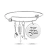 „I Love My Dad My Hero“-Buchstabenarmband für Herren, Werkzeug-Charm, erweiterbarer Wire-Wrap-Armreif, modisches Vatertags-Schmuckgeschenk