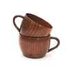 Kontor stor kapacitet te muggar retro trä kaffe rånar koppar primitiva handgjorda hem naturliga trä kaffe te vatten kopp med handtag dh1293