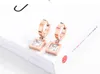 Fashion designer di lusso oro rosa titanio diamante zircone semplice scatola quadrata pendente cerchio orecchini per donna