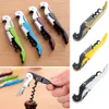 Stainless Steel Cork Screw Corkscrew MultiFunction Wine Bottle Cap Opener Double Hinge Waiters Corkscrew Wine Opener 100pcs