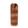 Medium Auburn # 30 Gerade Remy Human Hair Bündel mit 4x4 Spitzenverschluss
