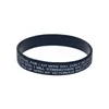 1PC Isaia 41:10 Non abbiate paura Bracciale in gomma siliconica Fede religiosa Gioielli Nero Taglia per adulti