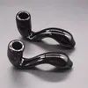 Straight Thicken Black Smoking Pipes Fashion Pyrex Oil Burner Hand Spoon Use for Tobacco