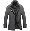 Nowy zimowy płaszcz z wełny Slim Fit kurtki męskie dorywczo ciepła odzież wierzchnia kurtka i płaszcz mężczyźni Pea Coat rozmiar M-4XL DROP SHIPPING CJ191205