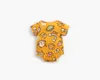 Детские детские дизайнерские одежды для одежды с коротким рукавом полные животные росписью одежда 100% хлопок Girl Rompers 0-2т