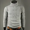 marque de mode Slim hommes tricot revers à manches longues col roulé col roulé couleur unie pull régulier pour hommes hiver col haut V191019
