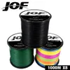 JOF 1000m ligne de pêche 8 brins PE carpe cordon de pêche Pesca fil tressé 22-88LB Peche 9 couleurs accessoires forts