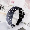 Мода Pearl Velvet оголовье Мягкое Простая женщина из бисера Завязывается Широкий Hairband Cute Lady Party Аксессуары для волос TTA-1071