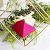 Rose red wedding candy boxes Triangle shape gold stamp candy box wedding presents European wedding Supplies thanks Gift Chocolate Box