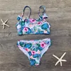 Bikini da ragazza carino stampa fenicottero costume da bagno in due pezzi costume da bagno diviso per bambini costume da bagno per bambini neonate Biquini