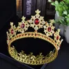 Luxe Goud Metalen Tiara en Crown Crystal Rhinestone Full Circle Queen Bruid Haar Sieraden Diadem Bruiloft Bruids Haaraccessoires CJ191226