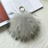 15cm/6" Large Real Raccoon Fur Ball Pompom Charm Keychain Keyring Accessories Phone Purse Handbag Tassels Gift