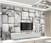 modern wallpaper for living roomv Retro TV background wall of stone brick wallpapers