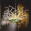 Postmodern Wisiorek Światła 100% Ręcznie Dmuchane Żyrandole Oświetlenie Nabrzuty światła Murano Szklana żyrandol Lampa do salonu Sypialnia