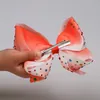 المتضخم القوس مقاطع الشعر الأقواس دبوس الشعر مع لون جوهرة للأطفال hairbows زهرة hairbands الفتيات الهتاف الانحناء شحن مجاني A-737