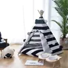 Cat Beds & Furniture Nest Pet Supplies Can Be Disassembly And Washing Cotton Canvas Tent Bed House Sleeping Products1