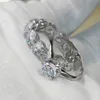 Infinity luxe sieraden 2 stks paar ringen echte 925 sterling zilveren ronde gesneden wit topaz cz diamant sona diamanten vrouwen bruiloft bruids ring