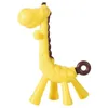 Massaggiagengive per bambini in silicone Giraffa Massaggiagengive Baby training morso giocattolo felice morbido molare Bastone Giocattoli da masticare Cura dei denti Durevole Molare Giocattoli 3 colori