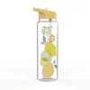 Sports Straw Cup 720ml Plastic Fruit Styles Water Bottle Summer Portable Bicycle Fruit Lemon Juice Water Cup