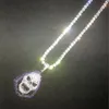 New Arrivals Purple CZ Stones Skull Pendant Men Skeleton Necklace Ice Out Cubic Zircon with 4mm tennis chain Gold Color Hip Hop Jewelry