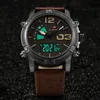 Najlepsza luksusowa marka analogowa Zegarek LED Mężczyźni Skórzany Kwarcowy Zegar Męski Army Wojskowy Wojskowy Wodoodporny Wrist Watch Relogio Masculino 210517