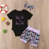 Baby Suit Girls Romper + Shorts + Headband Sets Newborn Jumpsuit T-shirt Fish Scale Shorts Headwrap 3pcs/set Infant Toddler Clothing E21904