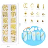 Rose Gold Hollow 3D Nail Art Decorations Mix Metal Frame Nail Rivets Shiny Charm Manicure Accessories RRA2852