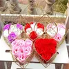 Mode 6st box handgjorda konstgjorda rosa tvål blomma romantiska bad tvål rosor för valentin bröllopsgåva