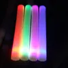 Asta d'argento fluorescente colorata in schiuma di spugna luminosa, bacchetta da concerto, LED elettronico su misura all'ingrosso fluorescente