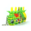 multiple colors portable pineapple held mini hand pipe Smoking Pipes oil rig bong With Metal Bowl keychian