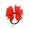 Fashion Colorful Ribbon Bow Elastic HairBands 20 Colors/set Cute Rope Hair clips Accessories Gift 100 Pcs Mix Wholesale