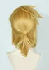 The Legend of Zelda Link corto giallo dorato Cosplay coda di cavallo Wig278A