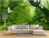 新鮮な緑の森の大きな木3Dテレビの背景の壁モダンな壁紙のための壁紙