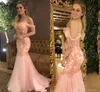 Mermaid Prom Eleganti spalline Spaghetti Appliques in pizzo Vedi attraverso abiti da sera lunghi abiti da sera formali Ogstuff Vestidos de Fiesta