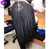 Long Black/brown/blonde /burgundy color box braids wig free part lace frontal braids wig Synthetic Braided Front Lace Women Hair Wig